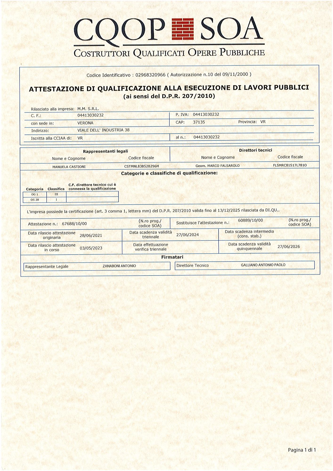 certificazione SOA